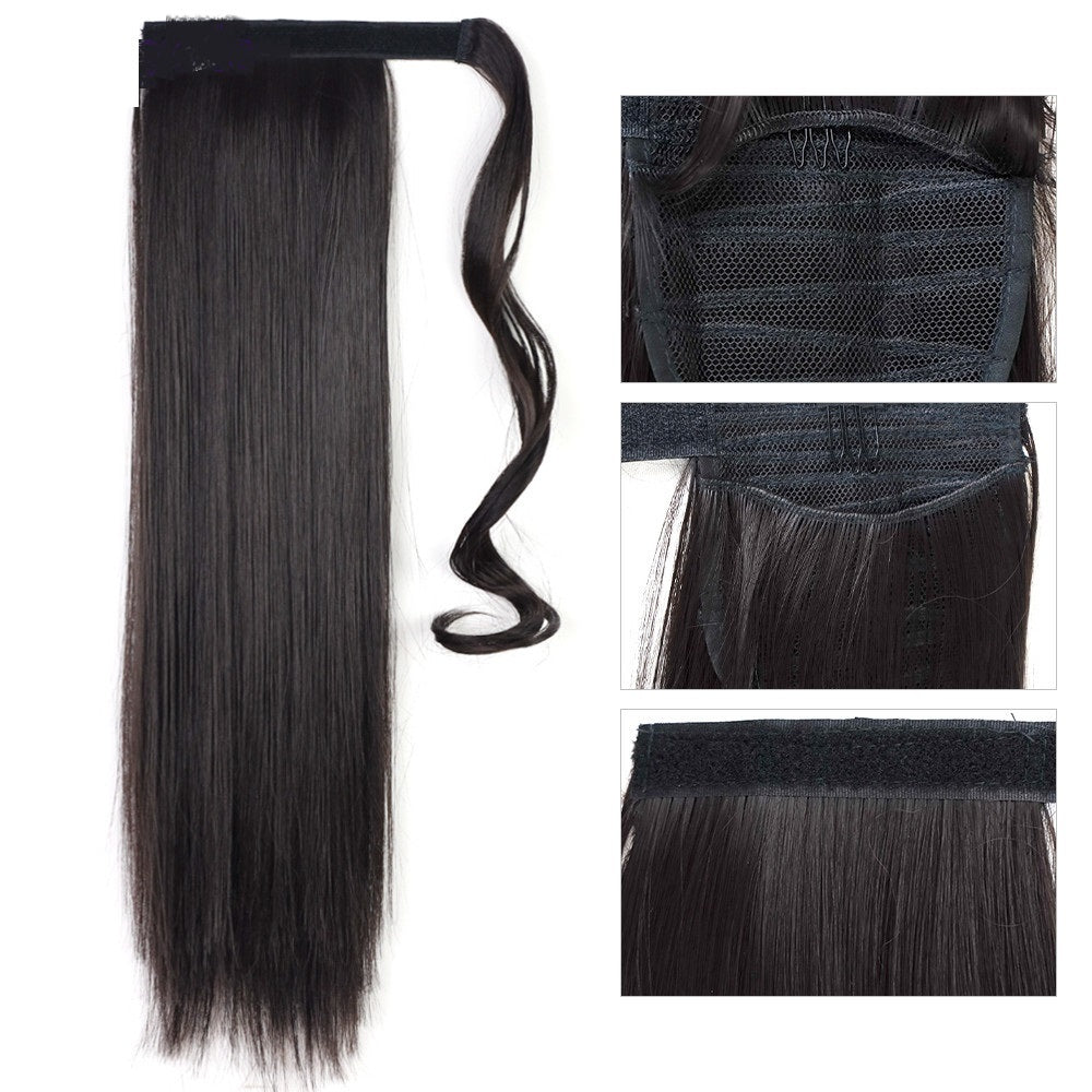 Long Straight Wrap-Around Synthetic Ponytail Extension